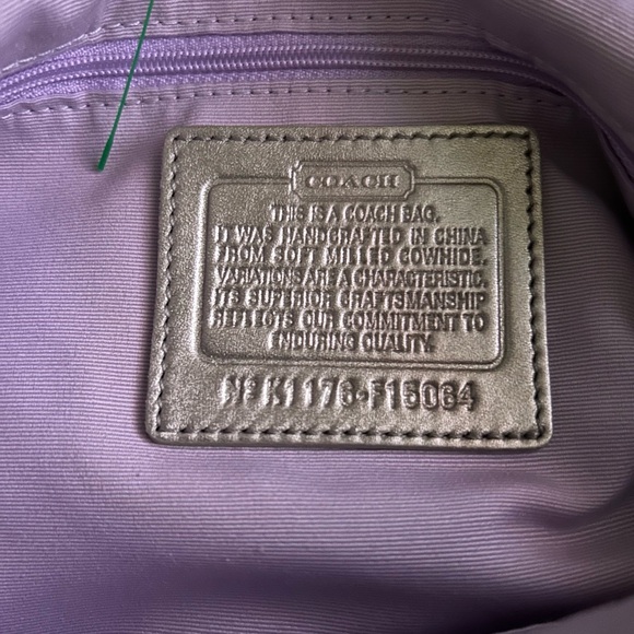 NWOT Coach F15064 Metallic Silver Hobo Satchel Shoulder Bag FREE wallet - Picture 10 of 13